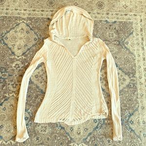 Roxy tan size medium crochet pull over